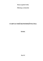 Research Papers 'Starptautiskā ekonomiskā politika', 1.
