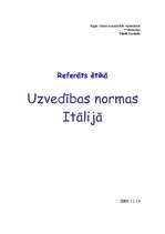 Research Papers 'Uzvedības normas Itālijā', 1.