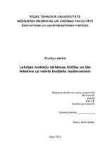 Research Papers 'Latvijas nodokļu sistēmas būtība un tās ietekme uz valsts budžeta ieņēmumiem', 1.