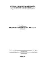 Research Papers 'Programmēšanas valoda "Prolog"', 1.