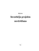 Research Papers 'Investīciju projekta novērtēšana', 1.