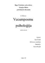 Research Papers 'Vecumposmu psiholoģija', 1.