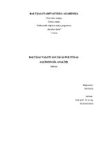 Research Papers 'Baltijas valstu sociālās politikas salīdzinošā analīze', 1.