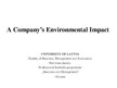 Presentations 'A Company's Environmental Impact', 1.