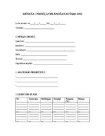 Samples 'Mēneša vai nedēļas plānošanas šablons', 1.