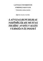 Research Papers 'Latvijas Republikas nozīmīgākais muitas tiesību avots valsts veidošanās posmā', 1.