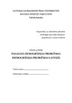 Research Papers 'Pasaules demogrāfijas problēmas (demogrāfijas problēmas Latvijā)', 1.