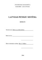 Research Papers 'Latvijas pensiju sistēma', 1.