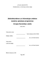 Research Papers 'Bibliotēkzinātnes un informācijas zinātnes studentu apmaiņas programmas ES valst', 1.