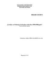 Research Papers 'Latvijas un Padomju Savienības attiecības 1939.-1940.gadā', 1.