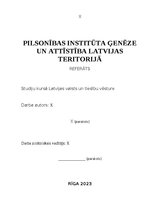 Research Papers 'Pilsonības institūta ģenēze un attīstība Latvijas teritorijā', 1.