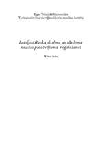 Research Papers 'Latvijas banku sistēma un tās loma naudas piedāvājuma regulēšanai', 1.