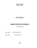Research Papers 'Orientēšanās sports', 1.