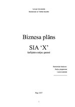 Business Plans 'SIA "X" kafejnīca mājas gaumē', 1.