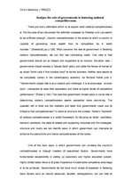 Essays 'The Role of Governments in Fostering National Competitiveness', 1.