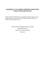 Research Papers 'Mcdonald`s children targeted marketing tools: decision making', 1.