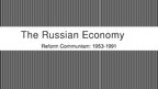 Presentations 'Summary for a Book "The Russian Economy" by Steven Rosefielde', 1.