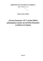 Term Papers '"Seesam Insurance AS" Latvijas filiāles pakalpojumu analīze un darbības finansiā', 1.