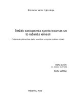 Research Papers 'Biežāk sastopamās sporta traumas un to rašanās iemesli', 1.