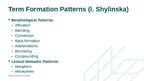 Presentations 'The Prevalence of Compounding as a Term Formation Pattern in the Informative Tex', 8.