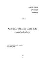 Research Papers 'Novērtēšana kā funkcija sociālā darba procesa mikrolīmenī', 1.
