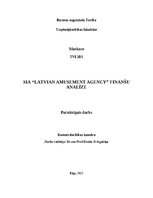 Research Papers 'SIA “Latvian amusement agency” finanšu analīze', 1.