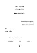 Practice Reports 'Prakses pārskats a/s "Hansabanka" (Swedbank)', 1.