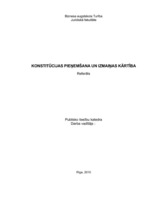 Research Papers 'Konstitūcijas pieņemšana un izmaiņas kārtība', 1.