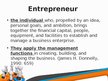 Presentations 'Differences between Entrepreneurship and Management', 7.