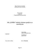 Research Papers 'SIA "Lotra" rādītāju sistēmas aprēķins un novērtējums', 1.