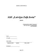 Research Papers 'ASF "Latvijas Zaļā Josta”', 1.