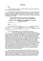 Samples 'Standard form of Salvage Agreement', 1.