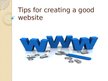 Presentations 'Tips for Creating a Good Website', 1.