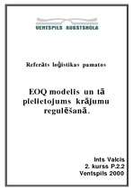 Research Papers 'EOQ modelis un tā pielietojums krājumu regulēšanā', 1.