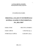 Term Papers 'SIA "Bilatris" personāla atlases un novērtēšanas sistēmas analīze un uzlabošana', 1.