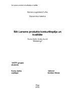 Research Papers 'SIA "Larsens" produkta konkurētspēja un kvalitāte', 1.