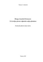 Research Papers 'Eiropas Jauniešu parlaments un Latvijas pirmās reģionālās sesijas plānošana', 1.