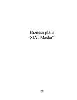 Business Plans 'SIA "Maska"', 1.