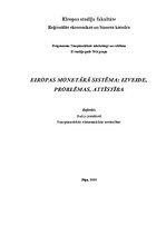 Research Papers 'Eiropas monetārā sistēma: izveide, problēmas, attīstība', 1.
