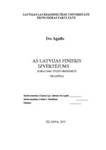 Research Papers 'A/s "Latvijas finieris" izvērtējums', 1.
