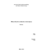 Research Papers 'Milana Kunderas daiļrades raksturojums', 1.