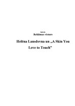 Research Papers 'Reklāmas vēsture. Helēna Lansdovna un reklāma "A Skin You Love to Touch"', 1.