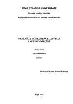 Research Papers 'Nepilnīga konkurence Latvijas tautsaimniecībā', 1.