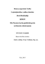 Research Papers 'SIA "Puratos Latvia" piedāvāto preču sortimenta raksturojums', 1.