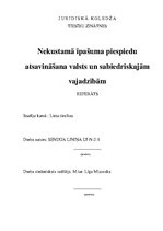 Research Papers 'Nekustamā īpašuma piespiedu atsavināšana  valsts un sabiedriskajām vajadzībām', 1.