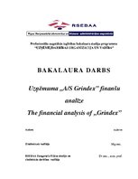 Term Papers 'Uzņēmuma AS "Grindex" finanšu analīze', 1.