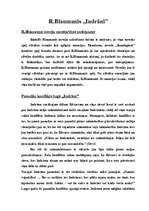 Summaries, Notes 'R.Blaumanis "Indrāni"', 1.