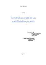 Research Papers 'Personības analīze un socializācijas process psiholoģijā', 1.