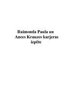 Research Papers 'Raimonda Paula un Ances Krauzes karjeras izpēte', 1.
