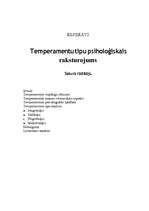 Research Papers 'Temperamentu tipu psiholoģiskais raksturojums', 1.